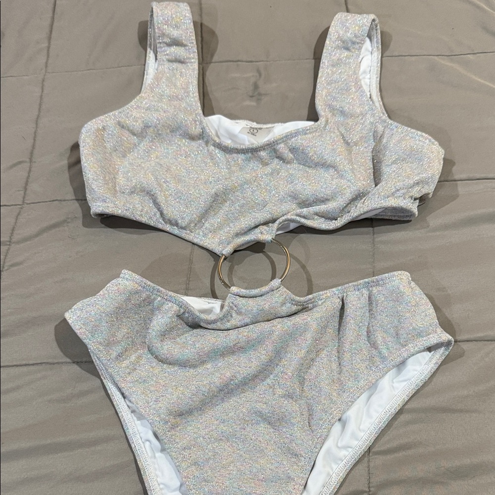 Montce Gray sparkle one piece suit size large